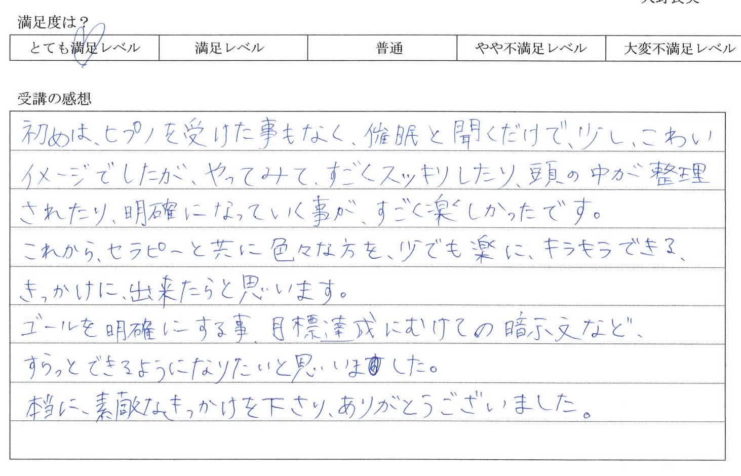 Y.Tさん 感想写真